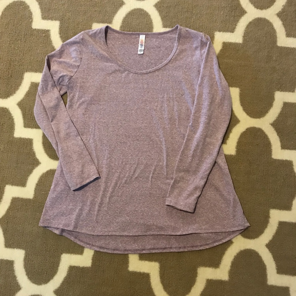 LuLaRoe Lynnae heathered purple top, size Small